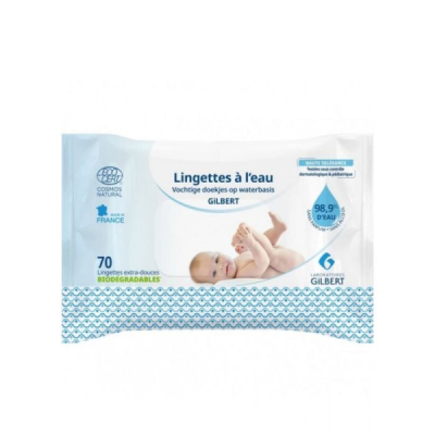 GILBERT - Lingettes a l'eau biodegrables 70 pcs