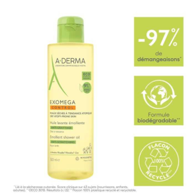 ADERMA EXOMEGA CONTROLE HUILE LAVANTE EMOLLIENTE 500 ML