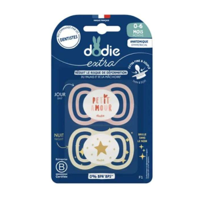 DODIE SUCETTE ANATOMIQUE EXTRA 0-6MOIS F1 DUO JOUR ET NUIT