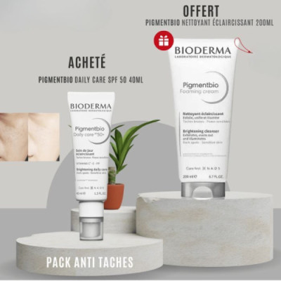 BIODERMA OFFRE PIGMENTBIO SOIN DE JOUR ECLAIRCISSANT 40 ML SPF 50 + PIGMENTBIO NETTOYANT 200ML