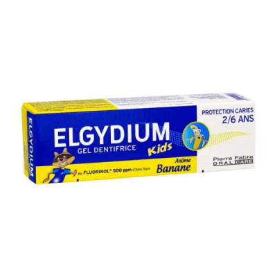 ELGYDIUM DENTIFRICE KIDS BANANE 2- 6 ANS 50 ML