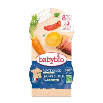 BABYBIO - Patate douce et legumes du soleil riz 8mois+ 2*200g