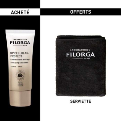 FILORGA OFFRE UV CELLULAR PROTECT CREME SOLAIRE ANTI AGE SPF 50+ 125ML + SERVETTE FILORAGA OFFERTE