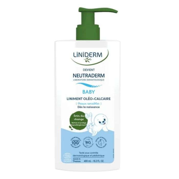 GILBERT LINIDERM NEUTRADERM LINIMENT OLEO CALCAIRE AVEC POMPE 480 ML