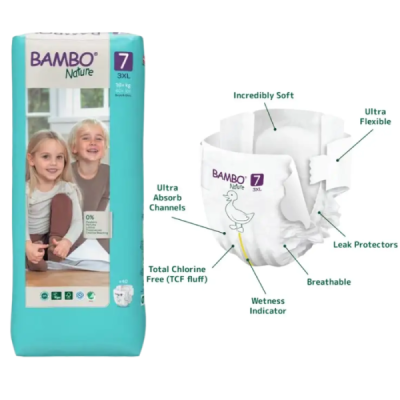 BAMBO NATURE - Couche boy and girl taille 7 +18 kg 40 unites