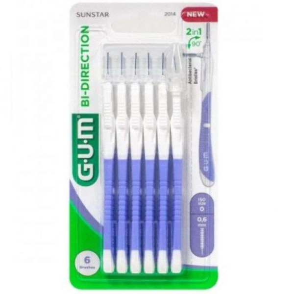 GUM MANCHE PAR 6 UNITES AVEC BROSSETTE MEGA MICRI FINE 0.6 MM REF 2014