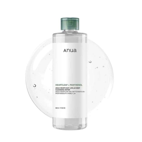 ANUA - Heartleaf + panthenol eau nettoyante en profondeur a faible ph 500g