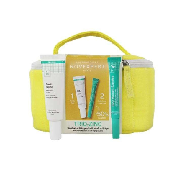 NOVEXPERT - Coffret routine anti imperfection trousse trio zinc