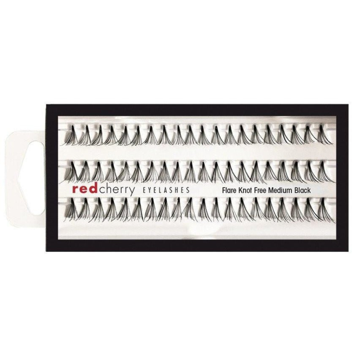 Red Cherry Eyelashes - Knot Free Flare Medium Black