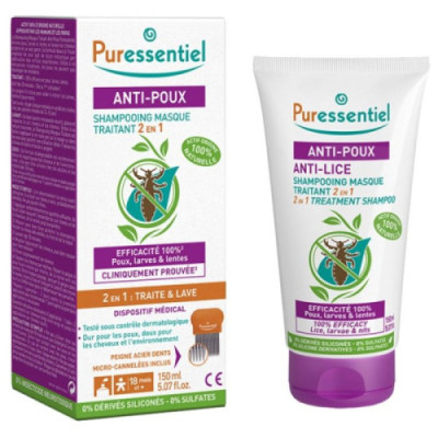 PURESSENTIEL SHAMPOING MASQUE 2 EN 1 ANTI POUX 150 ML
