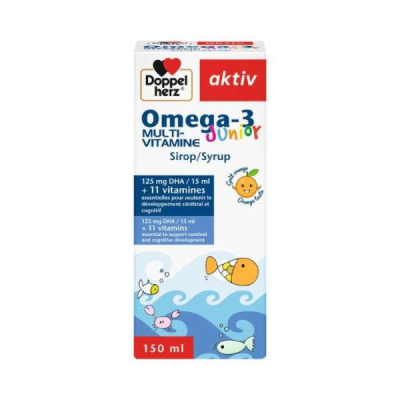 DOPPELHERZ - Omega 3 multi vitamine junior gout orange 150 ml