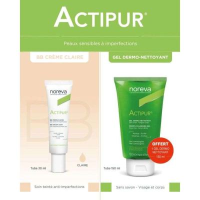 NOREVA OFFRE ACTIPUR BB CREME CLAIRE 30 ML + ACTIPUR GEL DERMO NETTOYANT 150 ML OFFERT