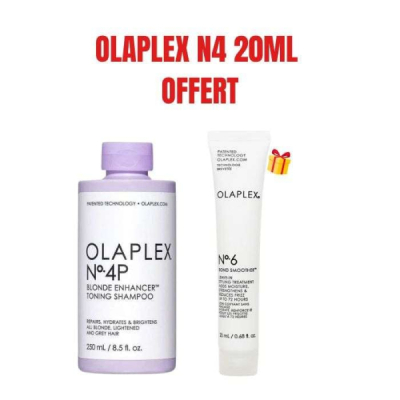 OLAPLEX OFFRE SHAMPOOING TONIFIANT 4P BLONDE ENHANCER 250 ML + OLAPLEX N4 20ML OFFERT