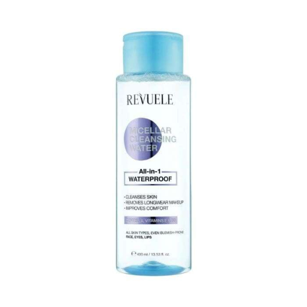 REVUELE EAU MICELLAIRE NETTOYANTE TOUT-EN-UN WATERPROOF A LA CENTELLA 400 ML