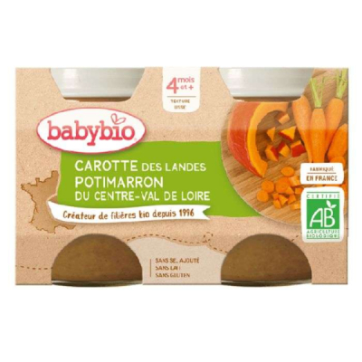 BABYBIO - Carotte des landes potimarron du centre val de loire 4 mois +