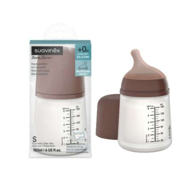 SUAVINEX ZERO ZERO BIBERON ULTRA SOFT SILICONE 04 DEEP TONE S DEBIT LENT 180 ML