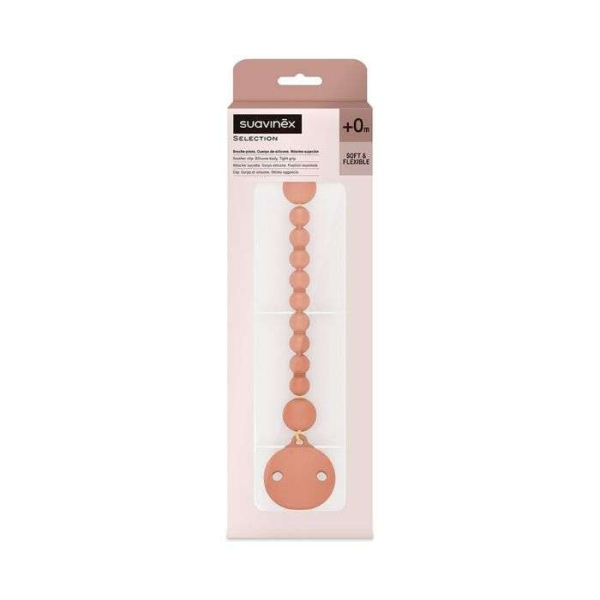SUAVINEX SELECTION ATTACHE SUCETTE EN SILICONE BRICK RED +0M