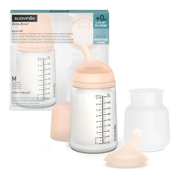 SUAVINEX STARTER SET ZERO ZERO 270 ML DEBIT MOYEN +0M