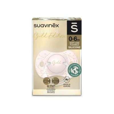 SUAVINEX SUCETTE SILICONE PREMIUM GOLD EDITION 0.6M