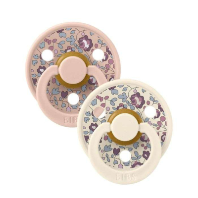 BIBS X LIBERTY COLOUR NATURAL RUBBER SUCETTE RONDE BLUSH MIX 0 MOIS+