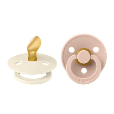 BIBS COLOUR PACIFIER SUCETTE ANATOMICAL PACK DE 2 IVOIRE ET BLUSH 0MOIS+