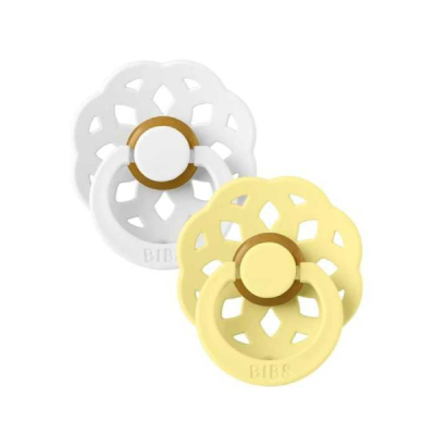 BIBS BOHEME NATURAL RUBBER 2 SUCETTES RONDE BLANC ET SOLEIL 6MOIS+