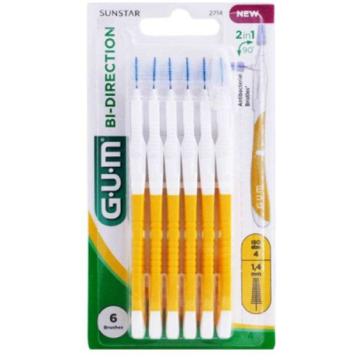 GUM - Manche par 6 unites avec brosette super fine 1.4 mm ref 2714