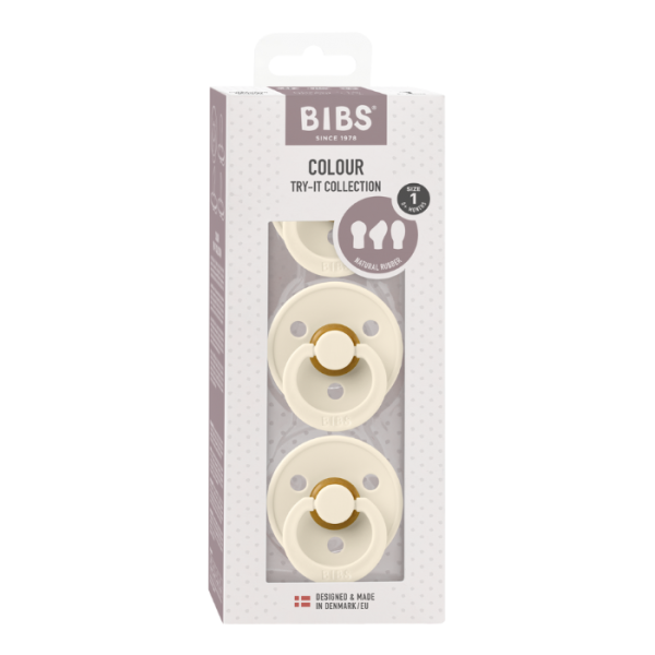 BIBS TRY IT COLLECTION NATURAL RUBBER 3 SUCETTES TAILLE 1
