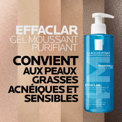 LA ROCHE POSAY - Effaclar gel moussant purifiant peaux sensibles grasses 400 ml