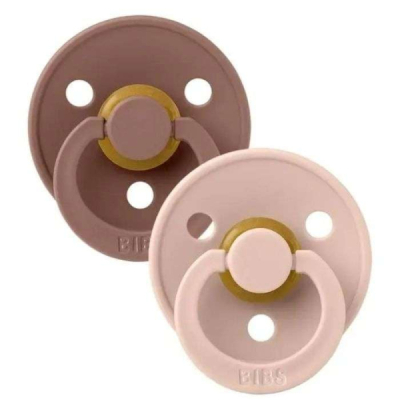 BIBS SET DE 2 SUCETTES RONDES PINK PLUM ET ELDERBERRY 6-12 MOIS