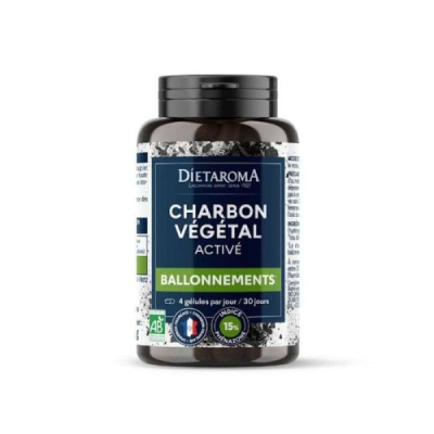 DIETAROMA - Charbon vegetal bio 120 gelules