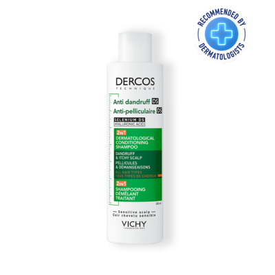 VICHY - Dercos shampooing 2en1 anti-pelliculaire ds et démêlant 200ml