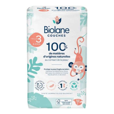 BIOLANE COUCHES TAILLE 3 (4-9) KG 52 UNITES