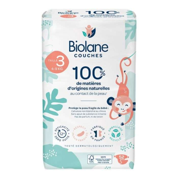 BIOLANE COUCHES TAILLE 3 (4-9) KG 52 UNITES
