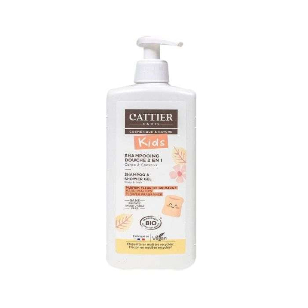 CATTIER KIDS SHAMPOOING DOUCHE 2 EN 1 PARFUM FLEUR DE GUIMAUVE 500 ML