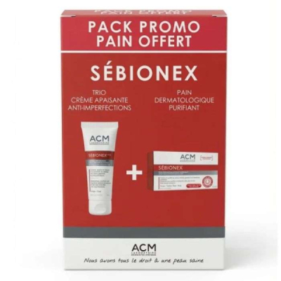 ACM OFFRE SEBIONEX TRIO CREME APAISANTE ANTI IMPERFECTION 40 ML + PAIN 100G OFFERT